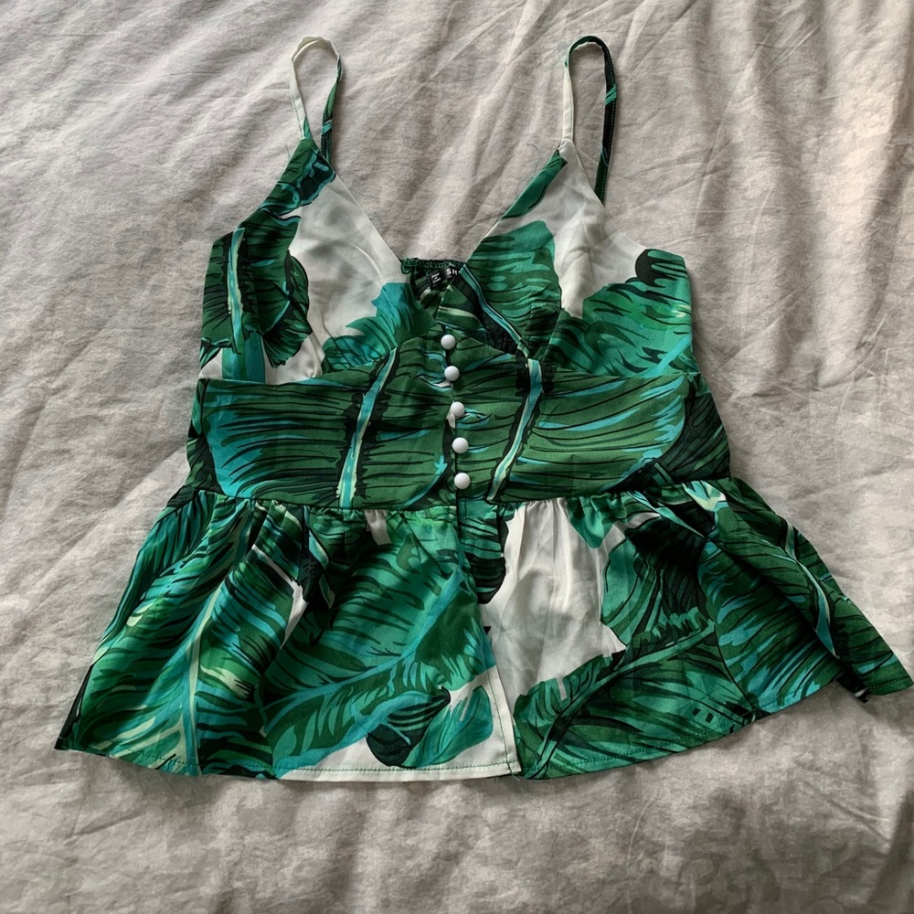 Tropical print tank top
